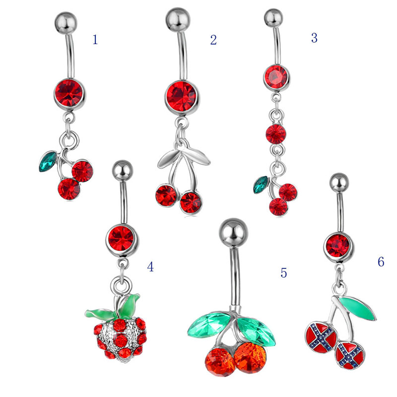 Pierced Fruit Cherry Pendant Belly Button Ring Vendors