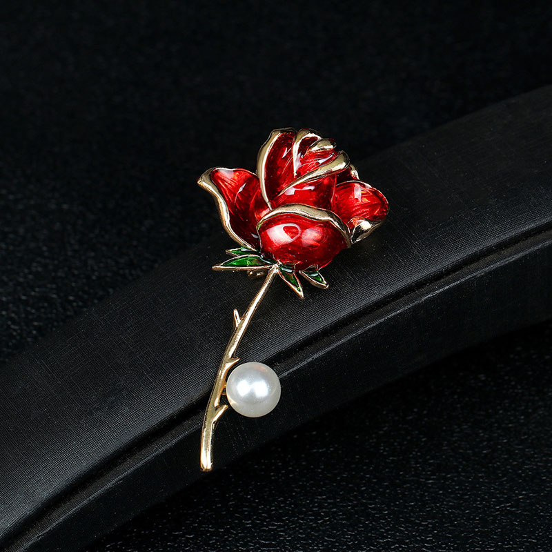 Rose Vintage Alloy Oil Drip Brooch Distributor