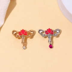 Flower And Lotus Flower Alloy Brooch Baked Lacquer Pin Distributor
