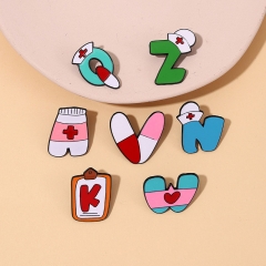 Medical Stethoscope Band-aid 26 Letters Brooch Distributor