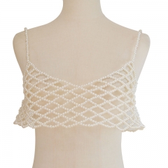 Wholesale Fashionable Hand-woven Fishnet Pearl Sexy Multi-layered Dangling Body Chain
