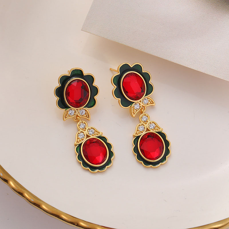 Wholesale Floral Light Luxury Simple Vintage Fashion Earrings