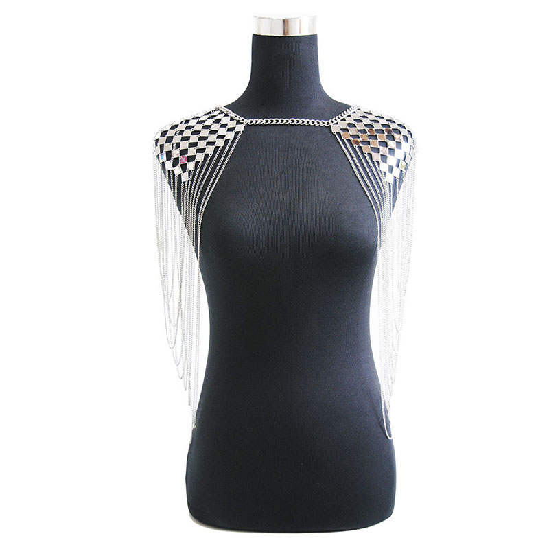 Wholesale Personalized Exaggerated Heavy Metal Sequin Sexy Tassel Double Shoulder Chain