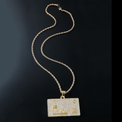 Hip Hop Full Diamond Visa Gold Card Pendant Necklace Distributor