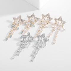 Wholesale Light Luxury Meteor Shower Long Star Drop Tassel Earrings