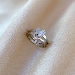 Wholesale Minimalist Butterfly Titanium Steel Ring Ring