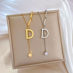 Wholesale Non-fading Simple Letter Pendant Short Necklace