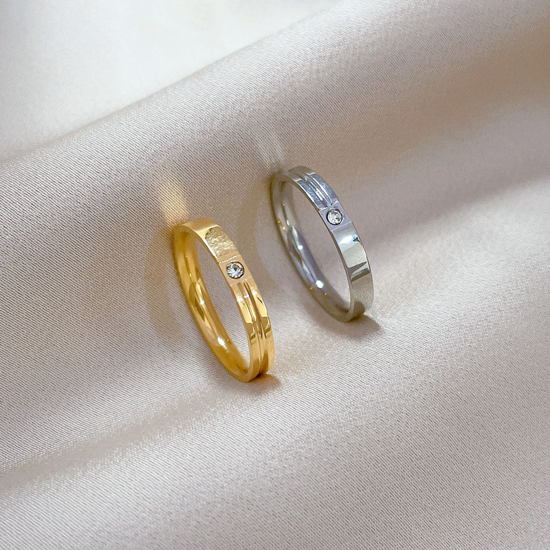 Wholesale Non-fading Minimalist Geometric Titanium Ring