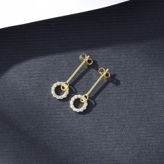 Wholesale S925 Through Sterling Silver Simple Geometric Donut Fashion Earrings