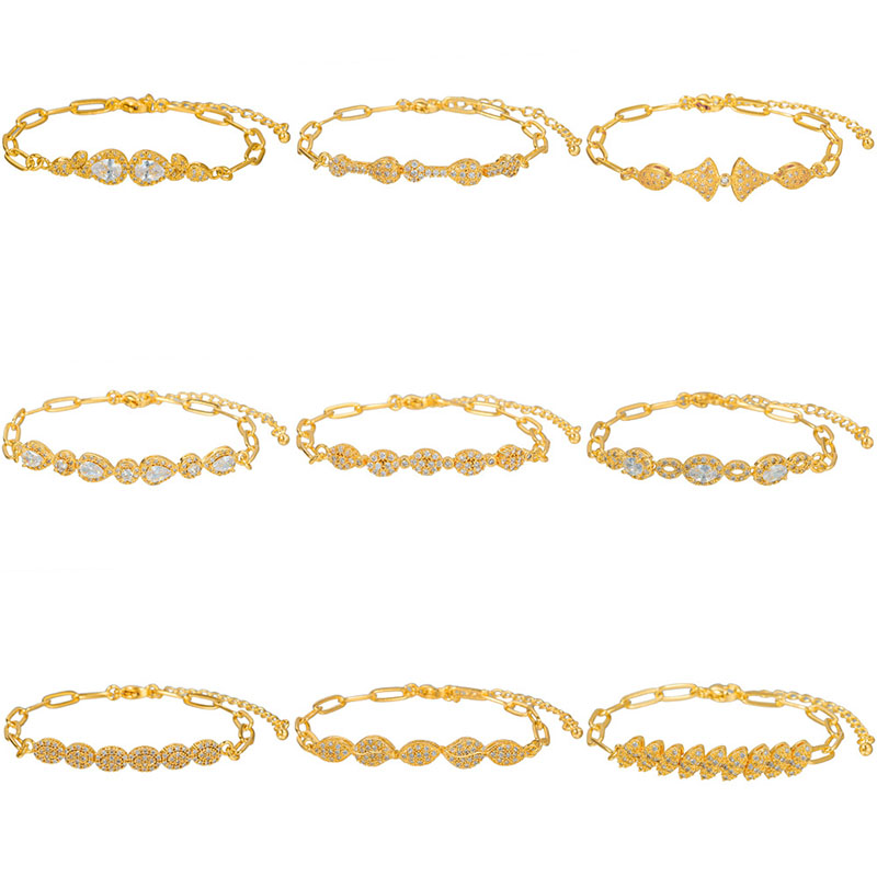 Wholesale Jewelry Fashion Simple Copper With Zirconia Bracelet