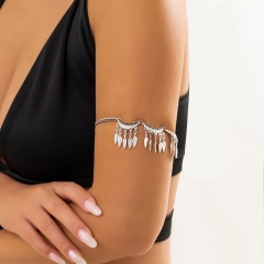 Wholesale Jewelry Beach Vacation Leaves Tassel Ethnic Fashion Turquoise Arm Chain