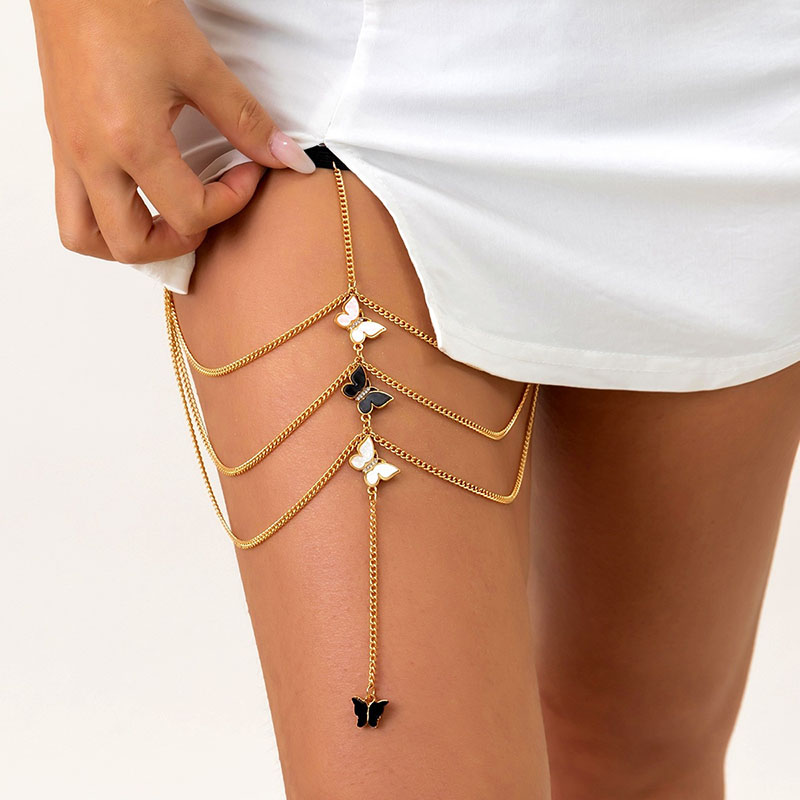 Wholesale Jewelry Sexy Elastic Band Beach Tassel Butterfly Leg Chain