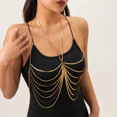 Wholesale Jewelry Casual Vacation Sexy Chest Chain Geometric Chain Tassel Body Chain
