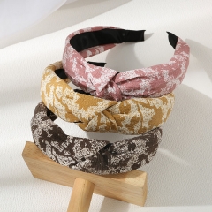 Wholesale Jewelry Korean Version Cross Knot Fashion Simple Print Headband
