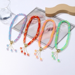 Wholesale Jewelry Two-color Bead Pendant Mother's Day Vintage Premium Beaded Necklace