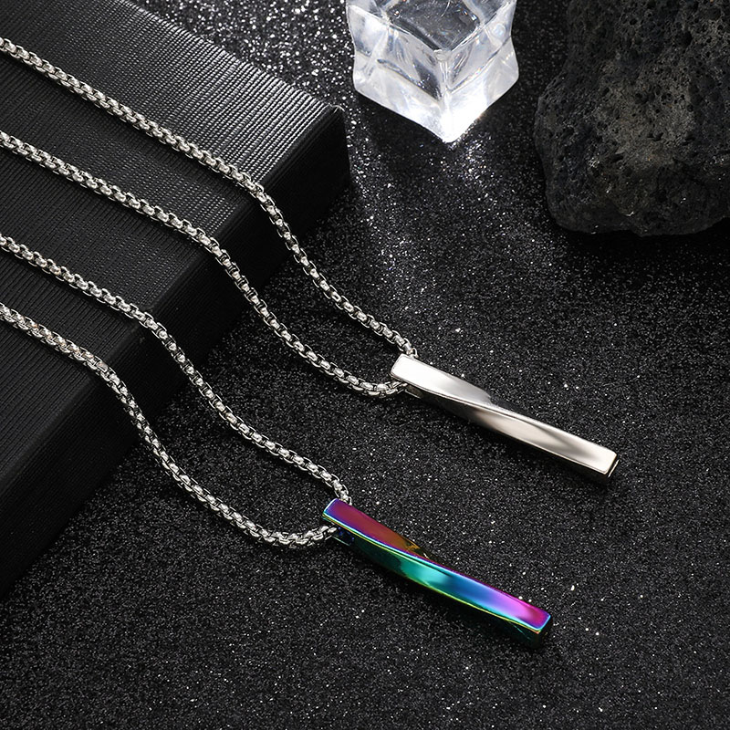 Wholesale Jewelry Punk Hip-hop Minimalist Long Spiral Stainless Steel Necklace