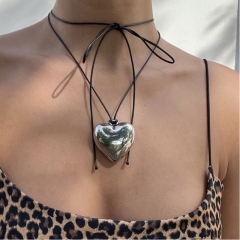 Chocker De Línea De Cera Ajustable Al Por Mayor Simple Personalidad Gran Collar De Amor