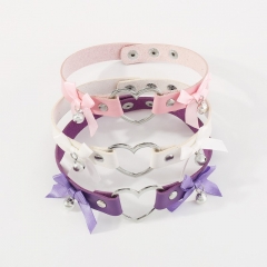 Wholesale Love Leather Bow Bell Choker Necklace