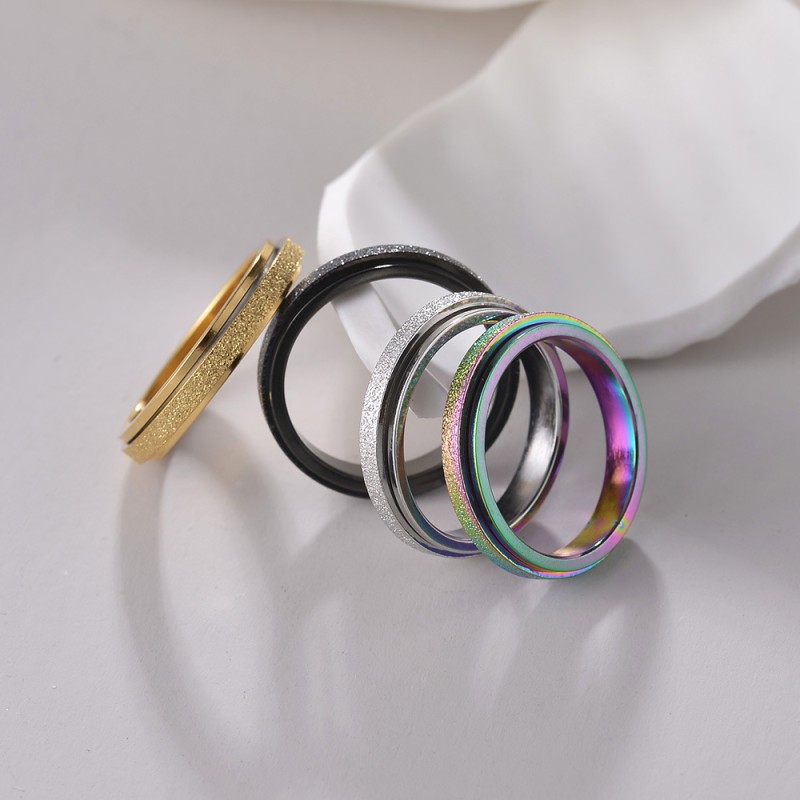 Wholesale Titanium Steel Lady Decompression 4mm Rotating Ring