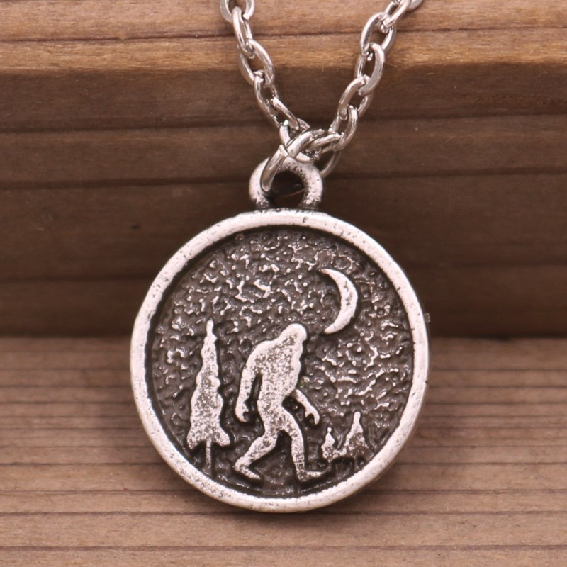 Hot-selling Sasquatch Bigfoot Pendant Necklace With Small Tree Moon Accessories