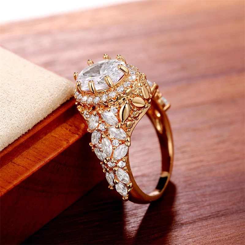 Wholesale Luxury Inlaid Zircon Women's Ring
