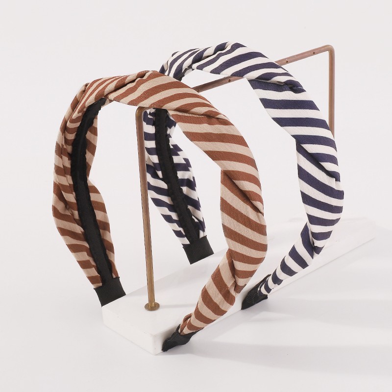 Wholesale Striped Contrast Geometric Simple Headband