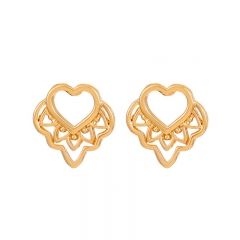 Wholesale Hollow Love Retro Metal Geometric Heart Earrings