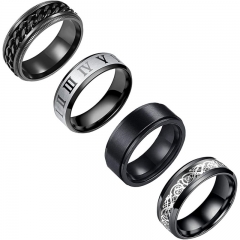 Wholesale Stainless Steel 8mm Rotary Decompression Four-piece Ring