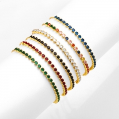 Wholesale Pull-out Adjustable Micro-inlaid Colored Zircon Bracelet