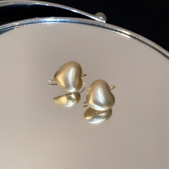 Pendientes De Metal Cepillado De Oro Real Al Por Mayor