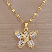 D123 Necklace [Titanium Steel Chain Copper Pendant]]