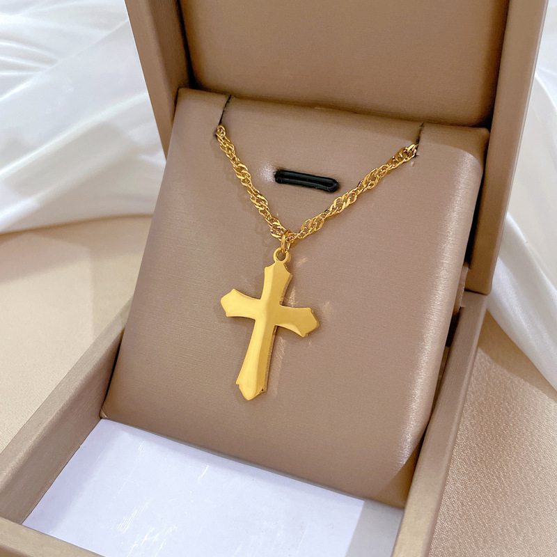 Wholesale Full-body Titanium Steel Cross Personality Minimalist Necklace