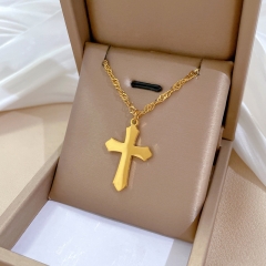 Collar Minimalista Personalizado De Cruz De Acero De Titanio De Cuerpo Al Por Mayor