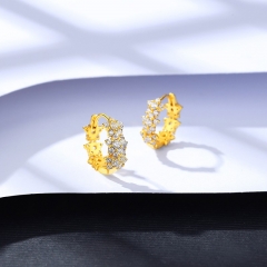 Pendientes Geométricos Simples De Moda Redonda De Circonita De Plata 925 Al Por Mayor