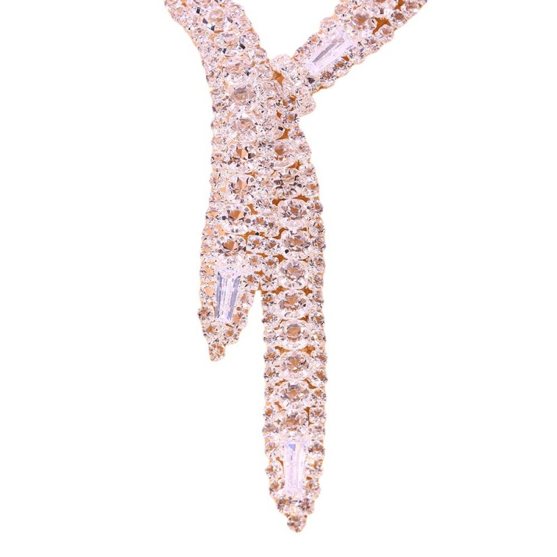 Wholesale Fashion Simple Naked Diamond Wedding Dress Temperament Bride Necklace Earrings Jewelry Set