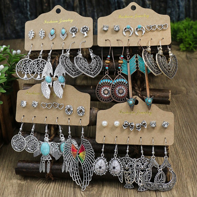 Wholesale Simple Fashion Love Owl 6 Piece Set Earrings Set