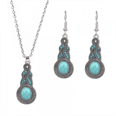 Wholesale Turquoise Vintage Earrings Necklace Set Jewelry