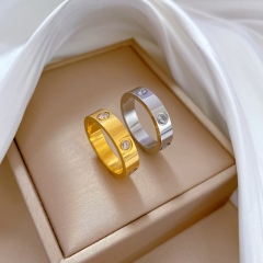 Wholesale Non-fading Minimalist Geometric Titanium Index Finger Ring