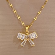 F218 Necklace [titanium Steel Chain Copper Pendant]]