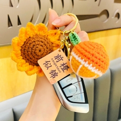Wholesale Wool Crocheted Sunflower Keychain