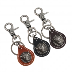 Wholesale Vintage Men's Alloy Cowhide Keychain