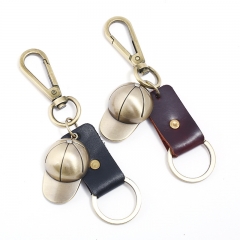 Wholesale Bronze Hat Cowhide Keychain