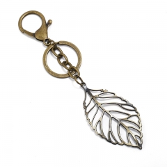 Wholesale Alloy Leaf Glasses Feather Keychain