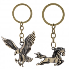 Wholesale Bronze Alloy Pony Eagle Keychain