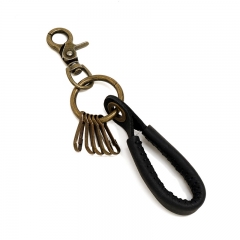 Wholesale Hand Woven Retro Cowhide Car Keychain