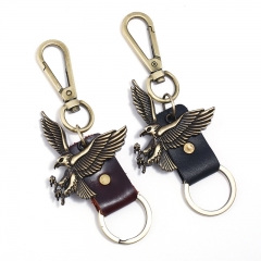 Wholesale Vintage Alloy Eagle Leather Keychain