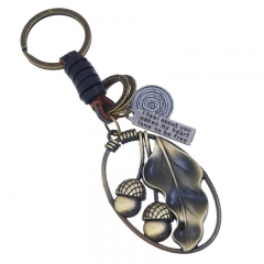Wholesale Handmade Woven Vintage Cowhide Keychain