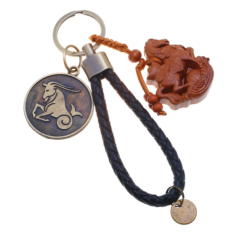 Wholesale Leather Braided 12 Constellation Keychain