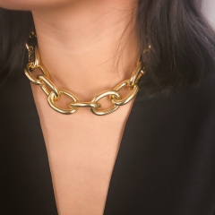 Collar Corto Punk Mate De Cadena De Metal Al Por Mayor