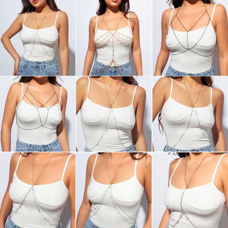 Wholesale Butterfly Tassel Bikini Sexy Chain Rhinestone Body Chain